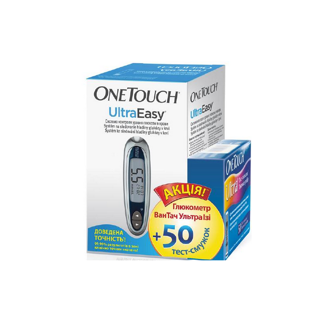 Акция!!!Глюкометр OneTouch UltraEasy + 50 тест-полосок (США)